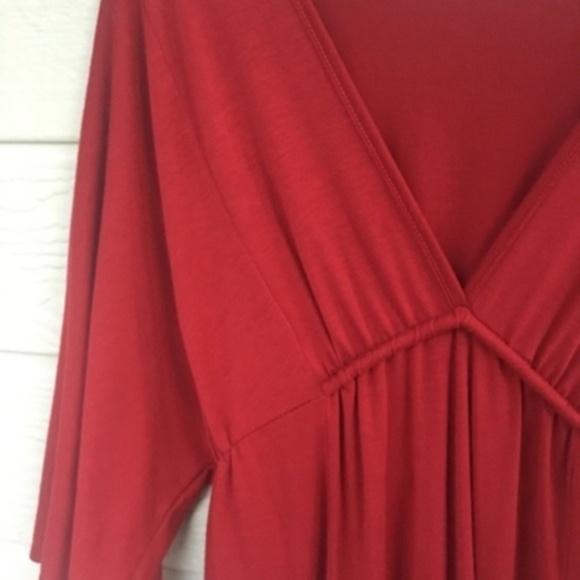 💎 MAX STUDIO RED DEEP V DRESS - Picture 3 of 8